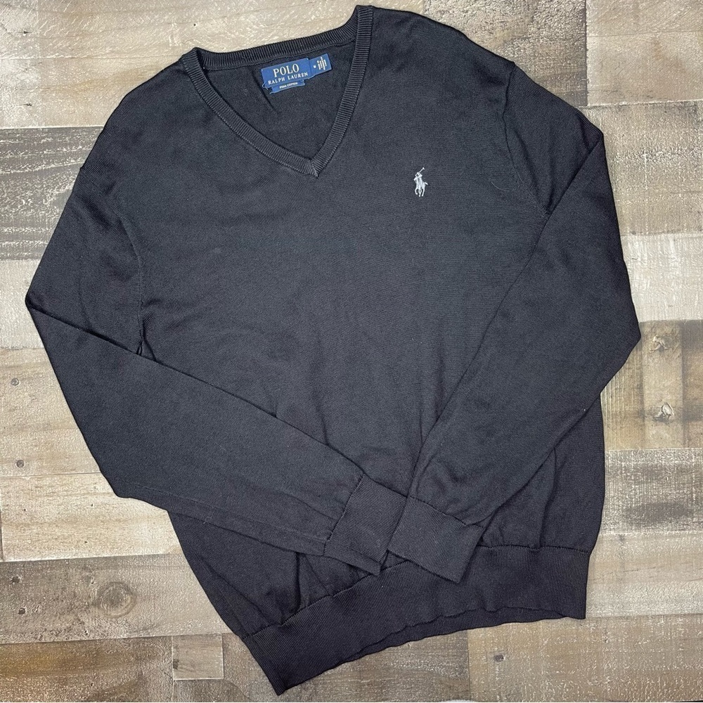 Polo Ralph Lauren 100% Pima Cotton V-Neck Sweater size Medium